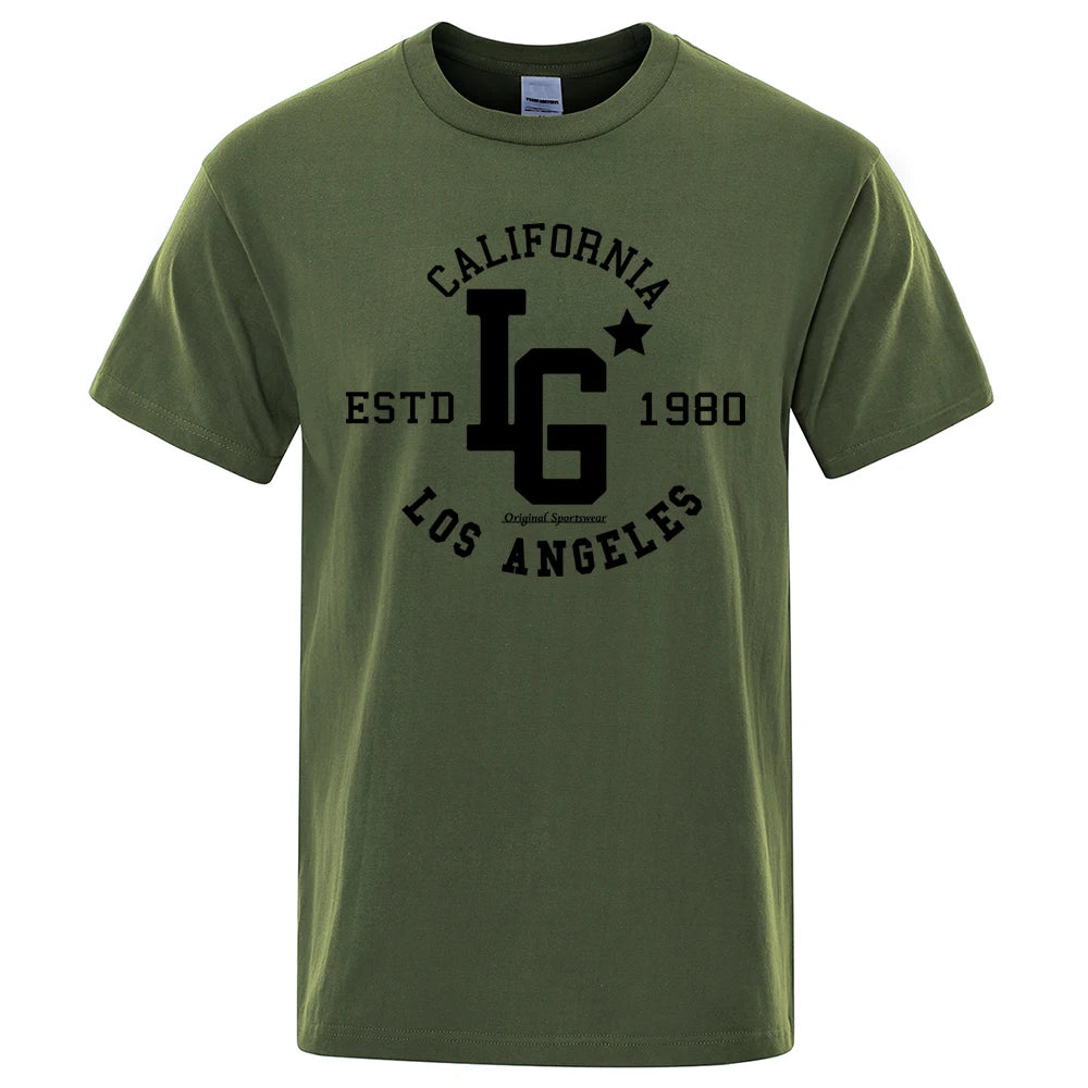 Los Angeles California Estd 1980 Print T Shirts