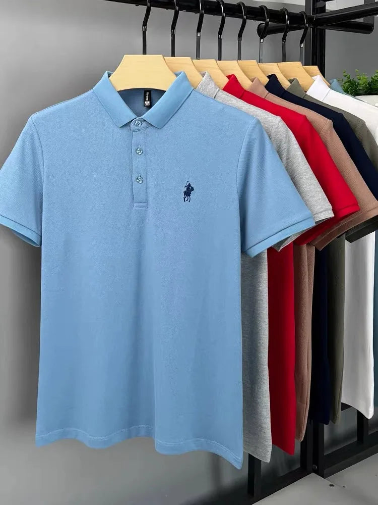 100% cotton men's short sleeved POLO  T-shirt