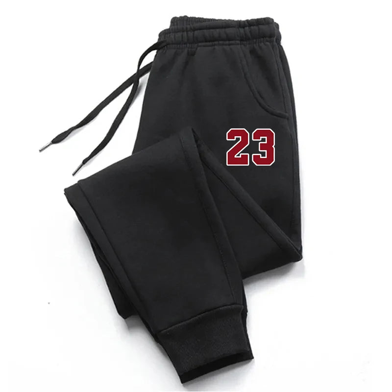 Men's Luxury Print Fleece Sweatpants Warm Jogging Pants