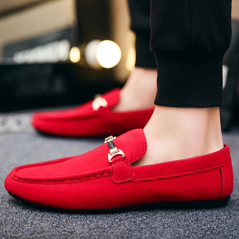 Suede Loafers for Men Soft Moccasins High Quality Flats Male Walking Shoes Slip-on