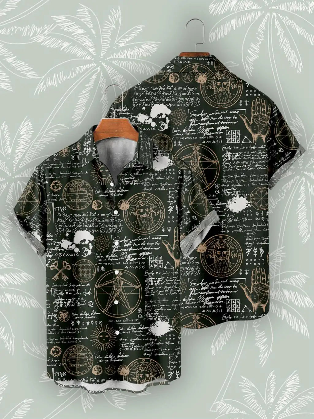 Hawaiian Shirts For Men's Skull Summer Casual Short Sleeve