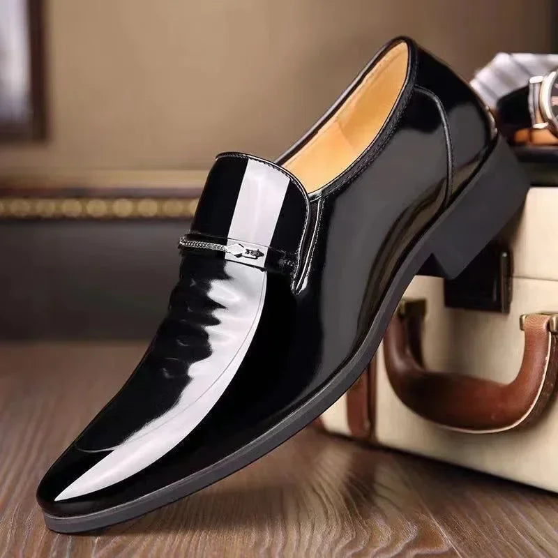 Luxury Business Oxford Leather Shoes Men Breathable Patent Leather Formal Shoes Plus Size