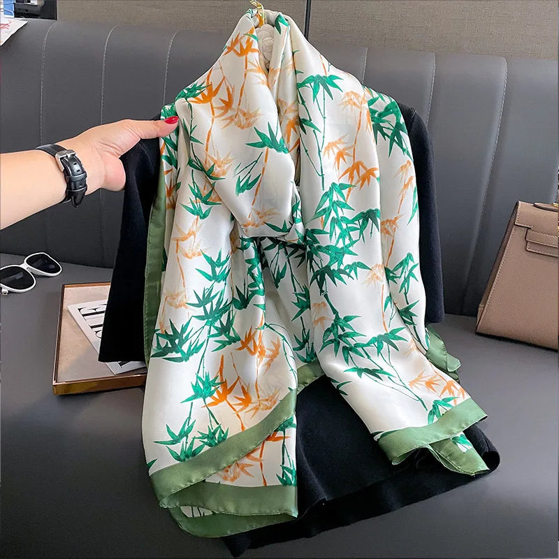 Women Fashion Print Silk Scarf Luxury Brand