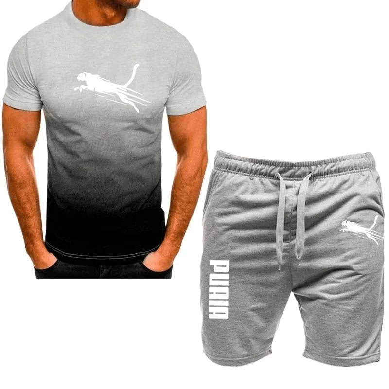 Men's Casual Sports Short sleeve suit, two-piece set