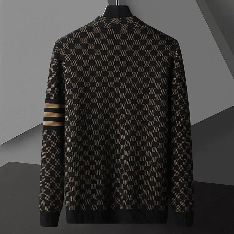 Luxury brand long sleeved men's knitted sweater