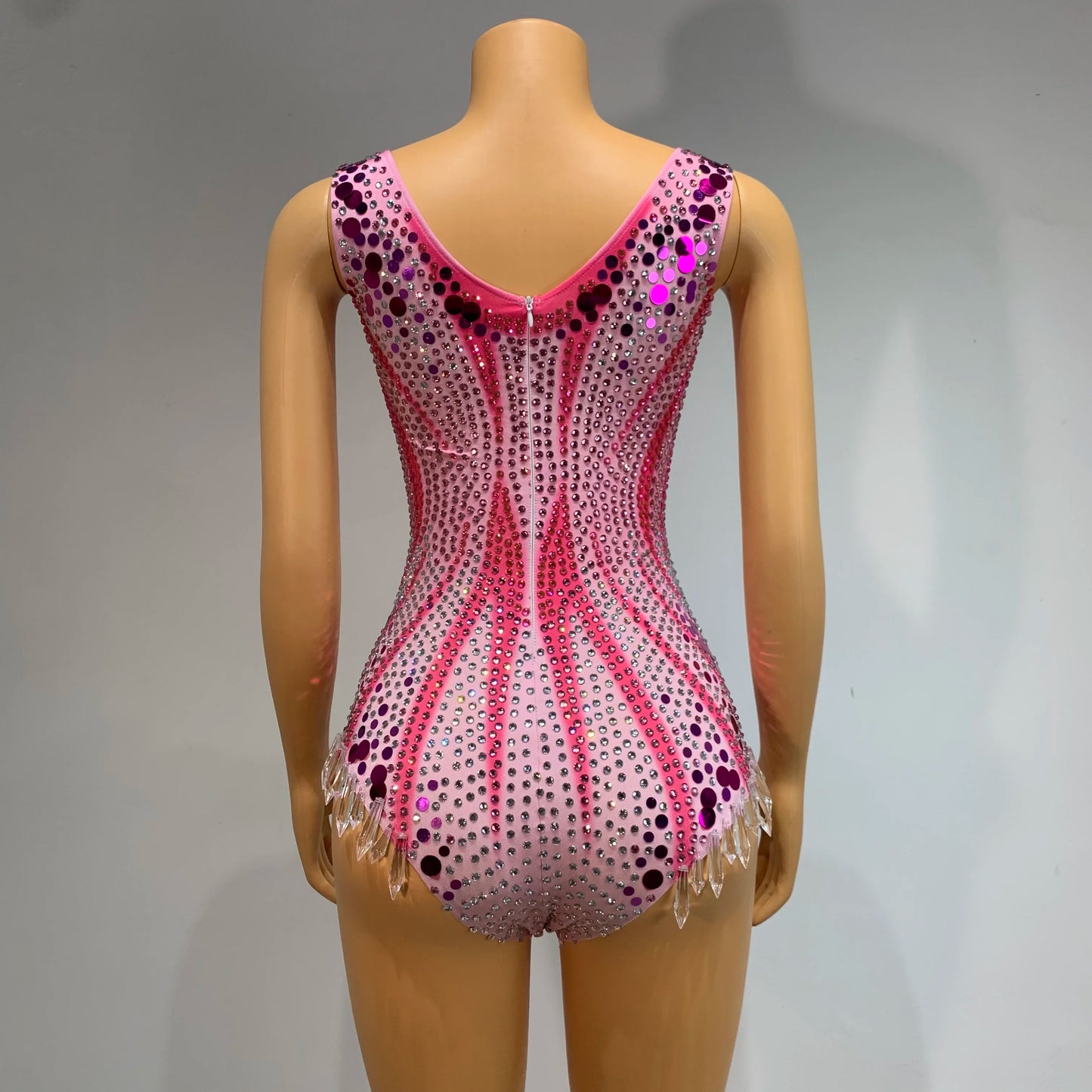 2024 New Arrival Sparkly Rhinestones Tight Bodysuit For Women