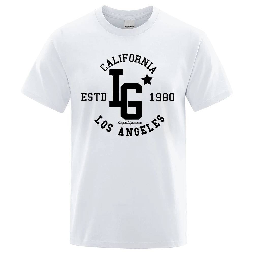 Los Angeles California Estd 1980 Print T Shirts