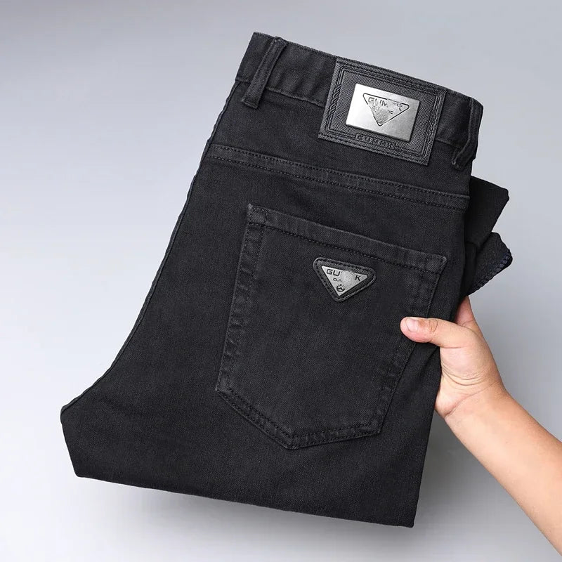 New High-grade Classic Black Denim Trousers for Men