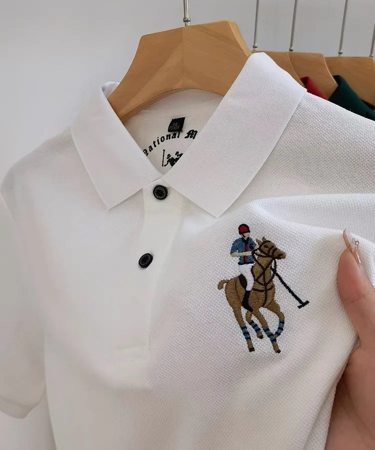 100% cotton high-end brand POLO exquisite embroidery fashion business T-shirt