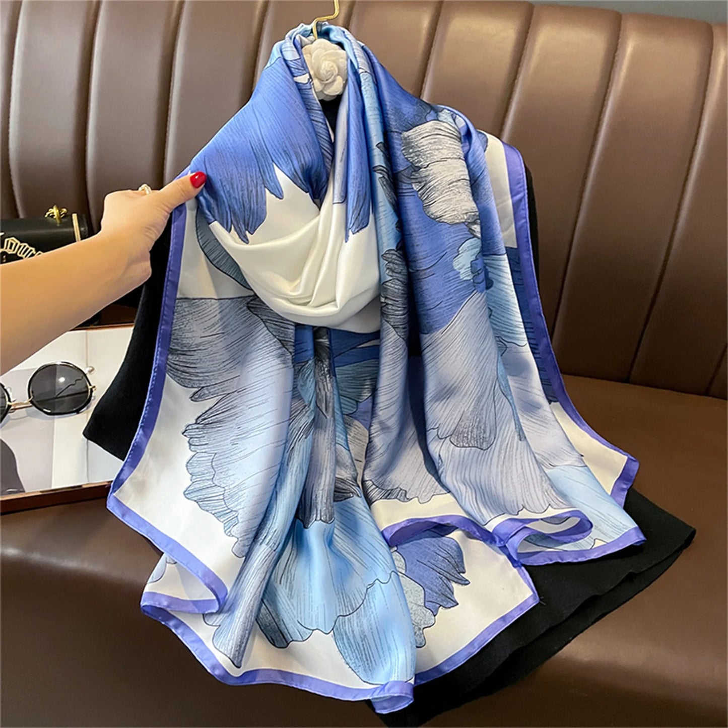 Women Fashion Print Silk Scarf Luxury Brand