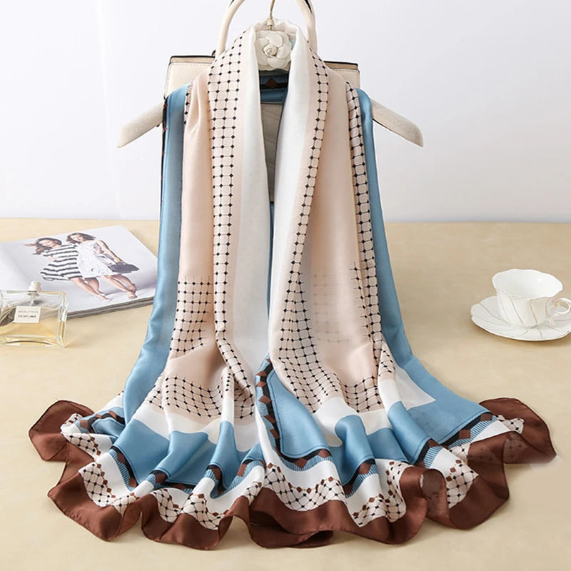 Women Fashion Print Silk Scarf Luxury Brand