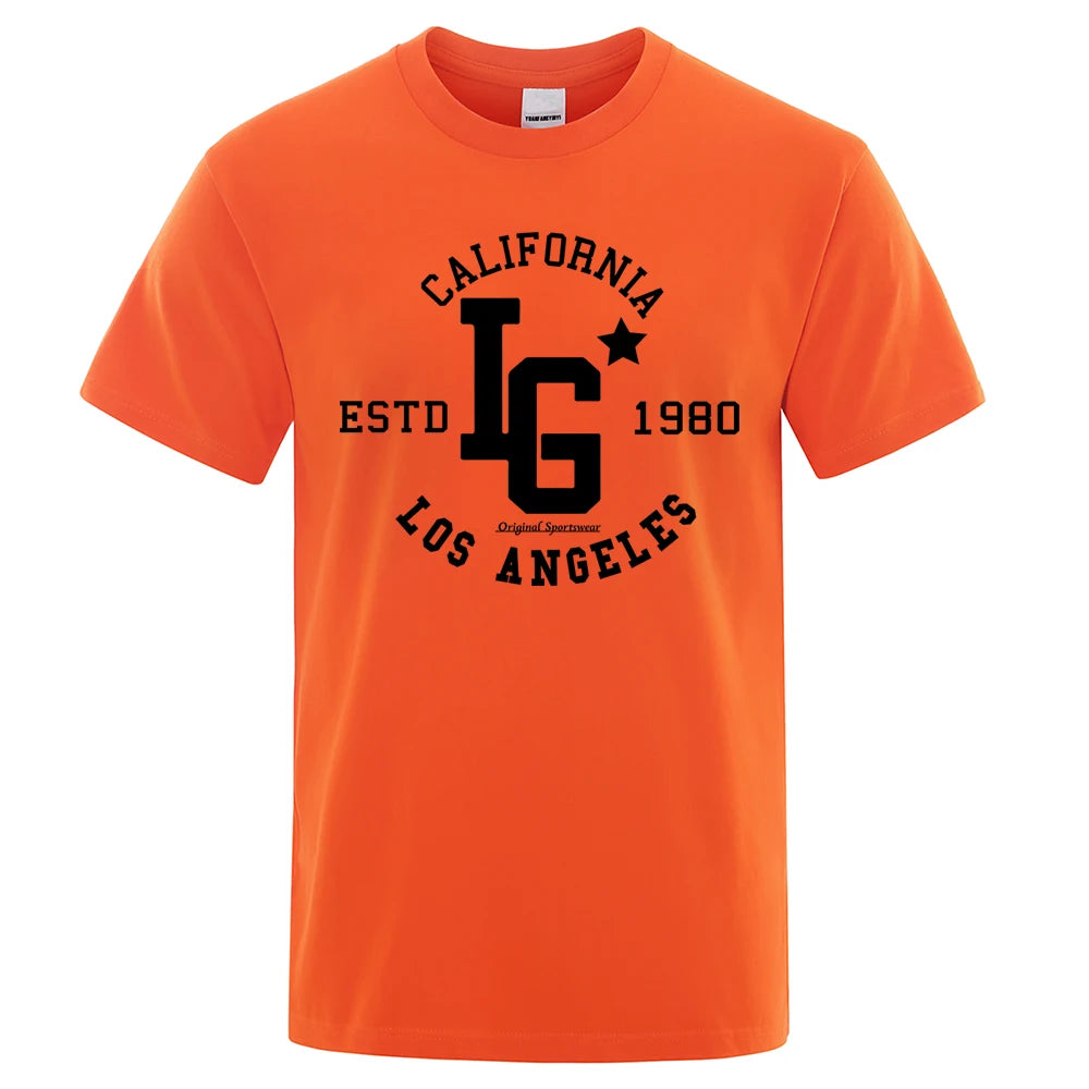 Los Angeles California Estd 1980 Print T Shirts